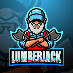 Lumberjack mascot esport logo design © frescostudio