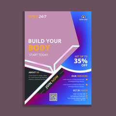Fitness Gym Flyer & Poster Cover Modern Template Design.