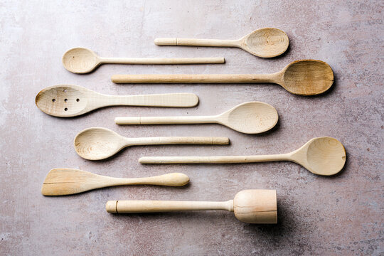 Collection of wooden spoons