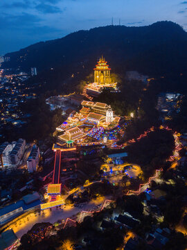 Lunar New Year light up at Kek Lok Si temple in Penang, Malaysia.
