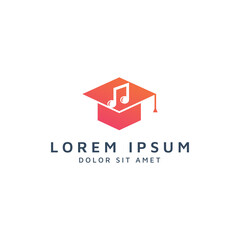 education and music negative space logo design