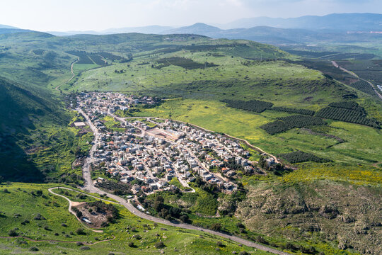 Mount Arbel with view of Sea of Galilee in Israel