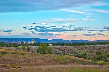 Fototapeta na wymiar Reno Nevada Skyline from Evans Canyon