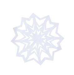 Beautiful snowflake made of paper isolated on white
