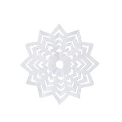 Beautiful snowflake made of paper isolated on white
