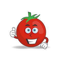 Obraz premium Tomato mascot character with smile expression. vector illustration
