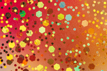 festive glitter background, golden foil particles