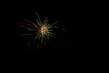 Fototapeta premium Abstract and colorful patterns of fireworks explosions at Christmas celebrations