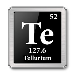 The periodic table element Tellurium. Vector illustration