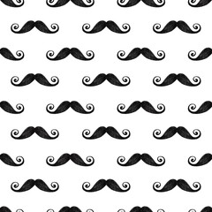 seamless mustache barber pattern design illustration 