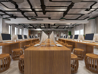 The computer room of modern design is a new type of multimedia classroom, where students can browse information on the Internet