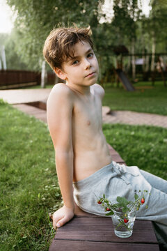 Summer portrait of a young boy.