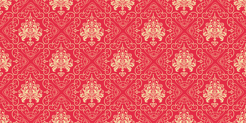 seamless pattern with red flowers