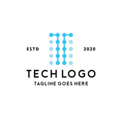 Digital Pixel Technology Logo design Vector