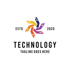 Colorful application Technology Logo design Vector