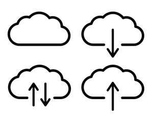 Cloud icon set material / vector