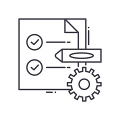 Report icon, linear isolated illustration, thin line vector, web design sign, outline concept symbol with editable stroke on white background.