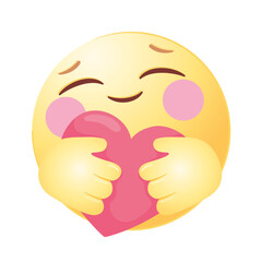 social media emoji hugging a heart