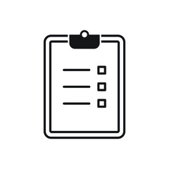 Clipboard, online survey, report, checklist, vector illustration