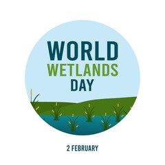 World Wetlands Day Vector Illustration. Suitable for greeting card poster and banner