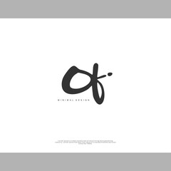 OF Initial handwriting or handwritten logo for identity. Logo with signature and hand drawn style.