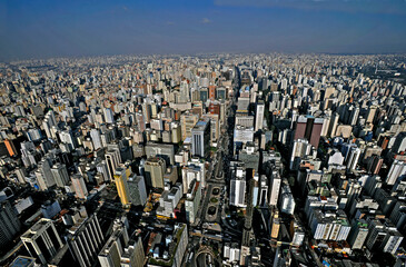 Vista aérea da avenida Paulista. São Paulo. 