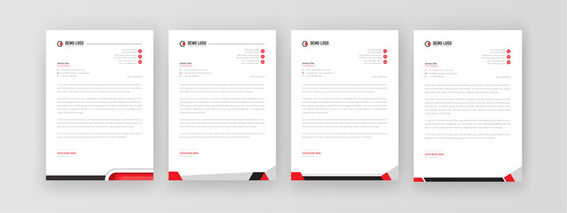 Creative & Clean business style letterhead template Set or bundle of your corporate business project design. Set to print with vector & illustration. corporate letterhead bundle design