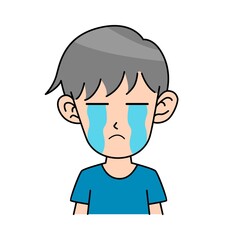 Cute boy cry