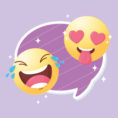 funny emoticons social media in love and happy