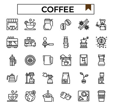 coffee icon set.