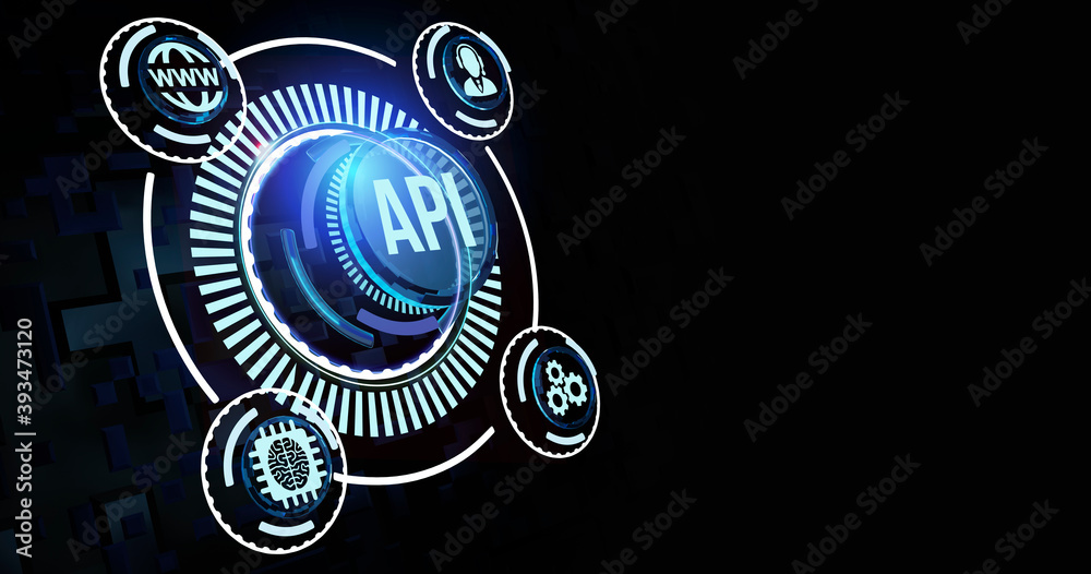 Wall mural internet, business, technology and network concept. application programming interface. software deve