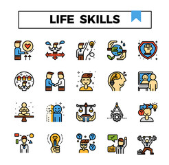 Life skill icon set.