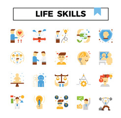Fototapeta premium Life skill icon set.