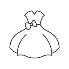 Summer dance dress icon, linear isolated illustration, thin line vector, web design sign, outline concept symbol with editable stroke on white background.