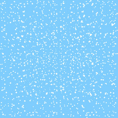 White snow falling, winter seamless pattern, poster design template, vector illustration