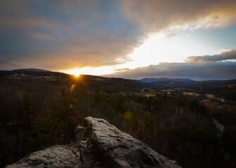 Peaking sunrise Over the cliffs