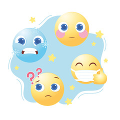emoticons social media chat comment reactions cartoon