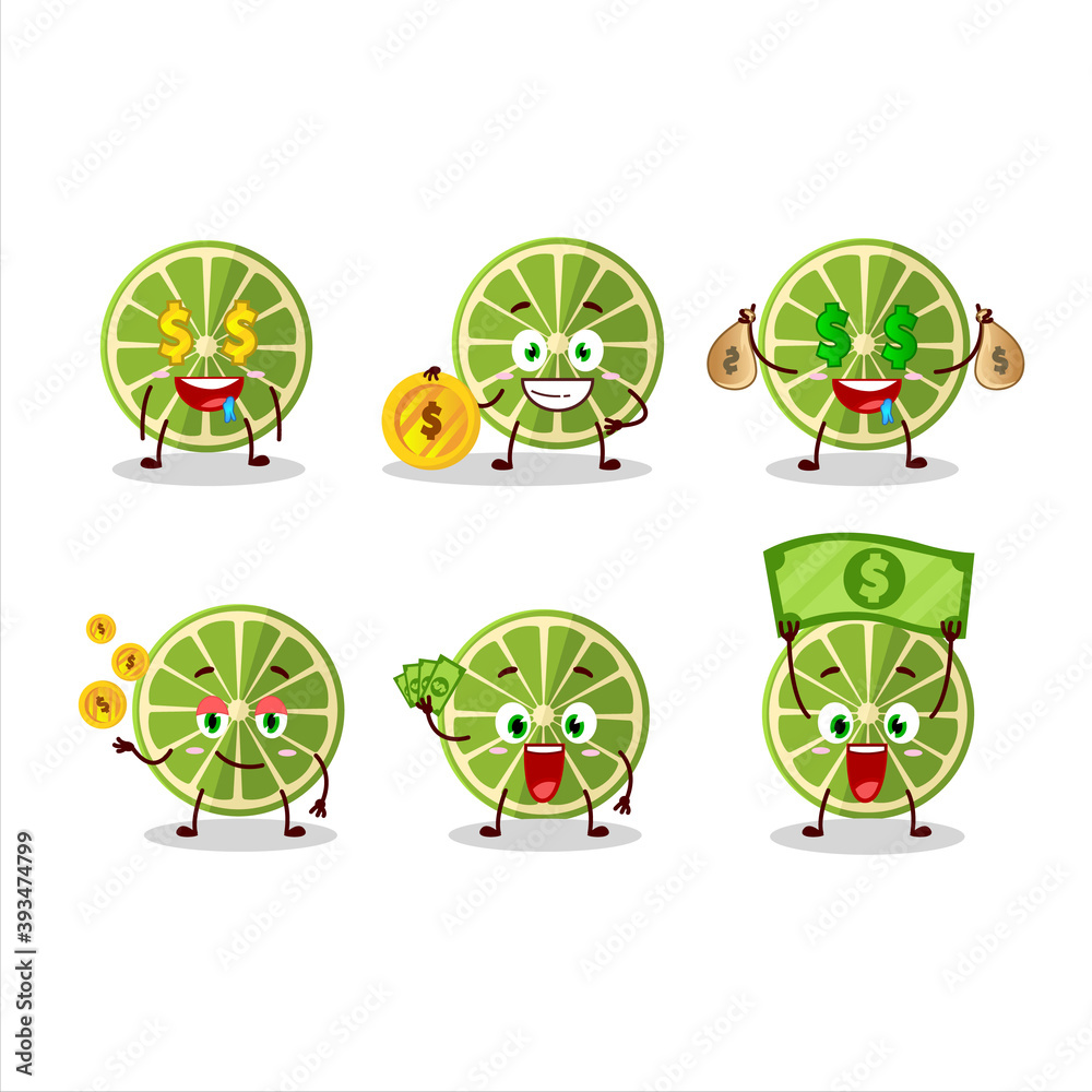 Canvas Prints lemon cartoon character with cute emoticon bring money