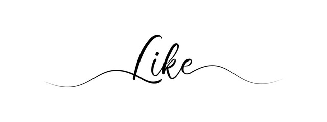 simple letter Like script calligraphy banner vector black color