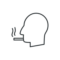 smoking head icon vector illustration