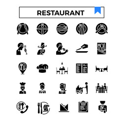 restaurant icon set.
