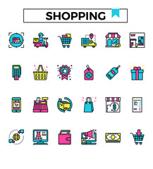 shopping icon set.