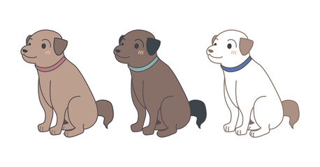 Fototapeta premium お座りした犬のイラスト・ベクター