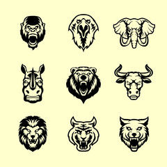 wild animal sports mascot icon with aggressive expression vector icon