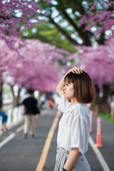 portrait woman young park beautiful fashion