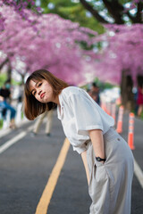 portrait woman young park beautiful fashion