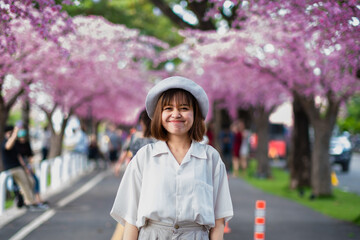 portrait woman young park beautiful fashion