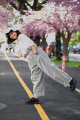 portrait woman young park beautiful fashion