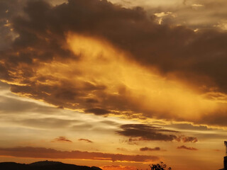 Golden cloudy sky