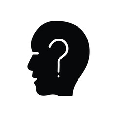 Black solid icon for concerned